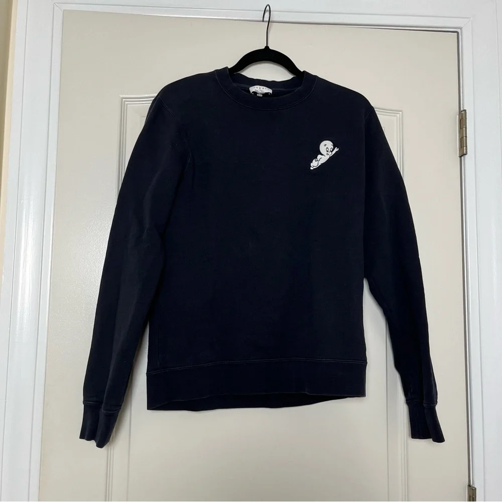 Sandro Casper The Ghost Unisex Sweatshirt Black Size S/M - Picture 2 of 4